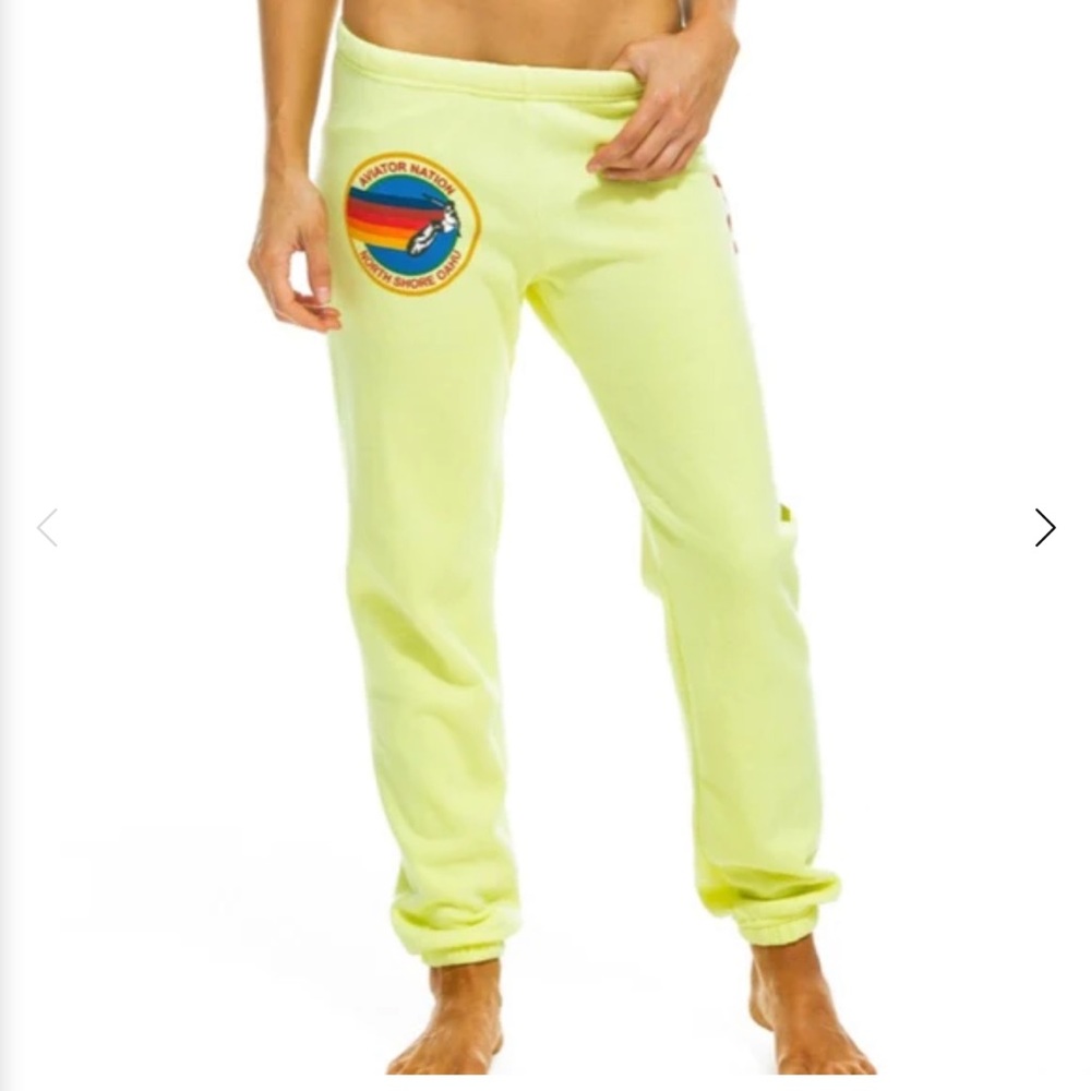 Neon Yellow Aviator Nation Sweatpants Gem